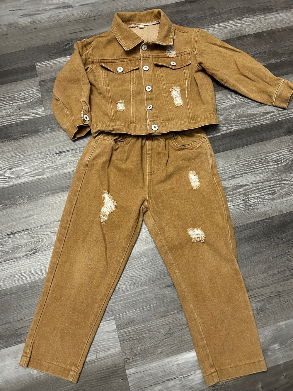 Distressed Jacket and Pants Set